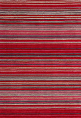 Carter Modern Red Striped Rug - Pendle Village Furniture